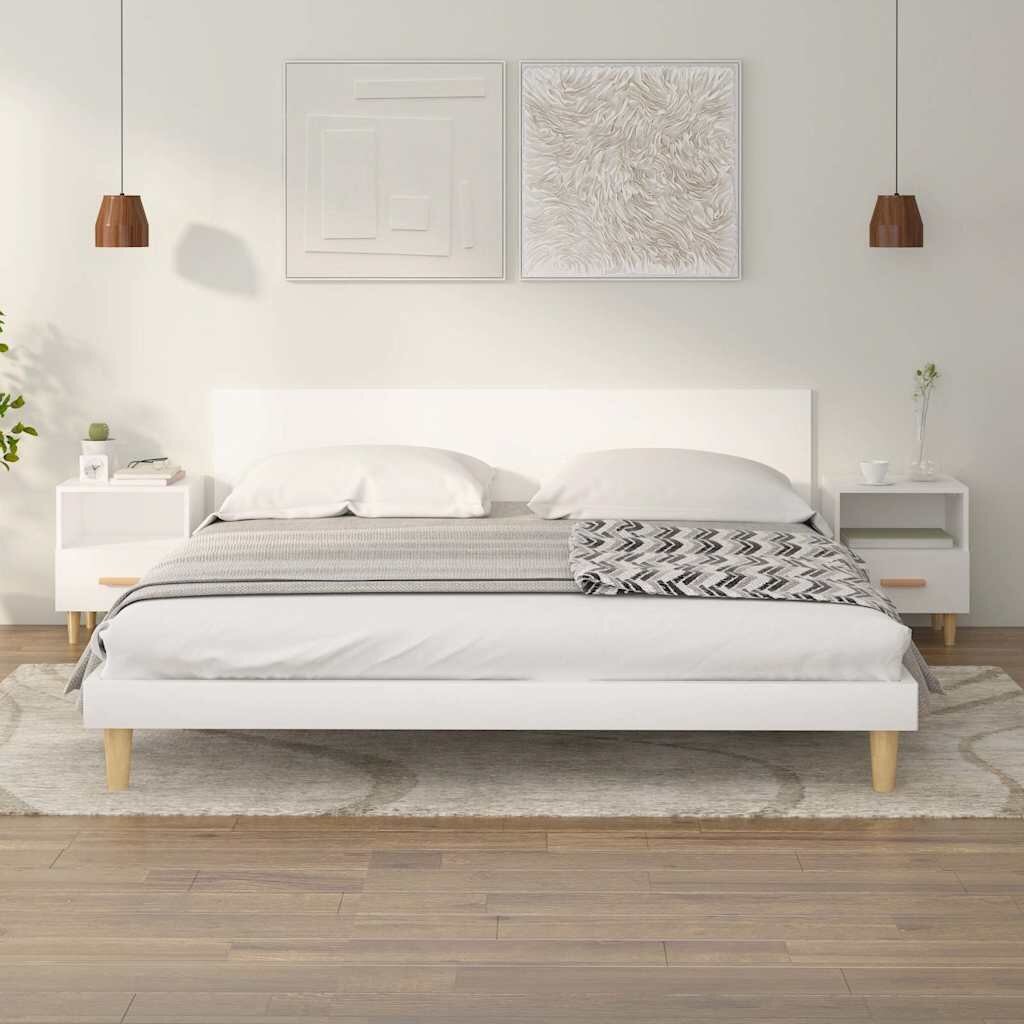 vidaXL Нощни шкафчета 2 бр бели 40x35x47 см