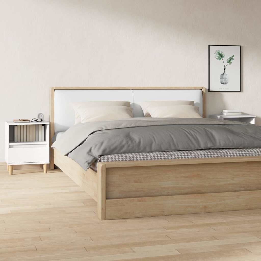 vidaXL Нощни шкафчета 2 бр бели 40x35x50 см