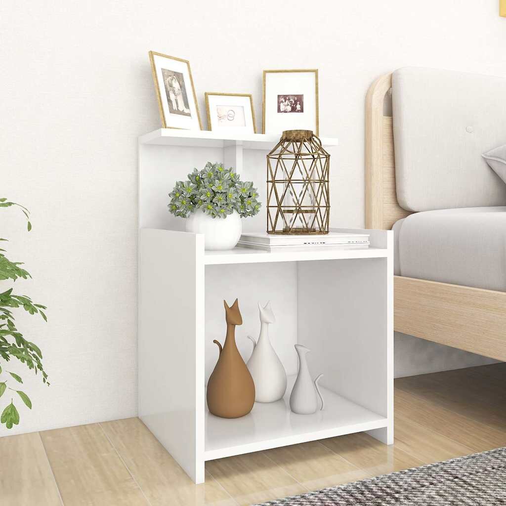 vidaXL Нощни шкафчета 2 бр бели 40x35x60 см инженерно дърво