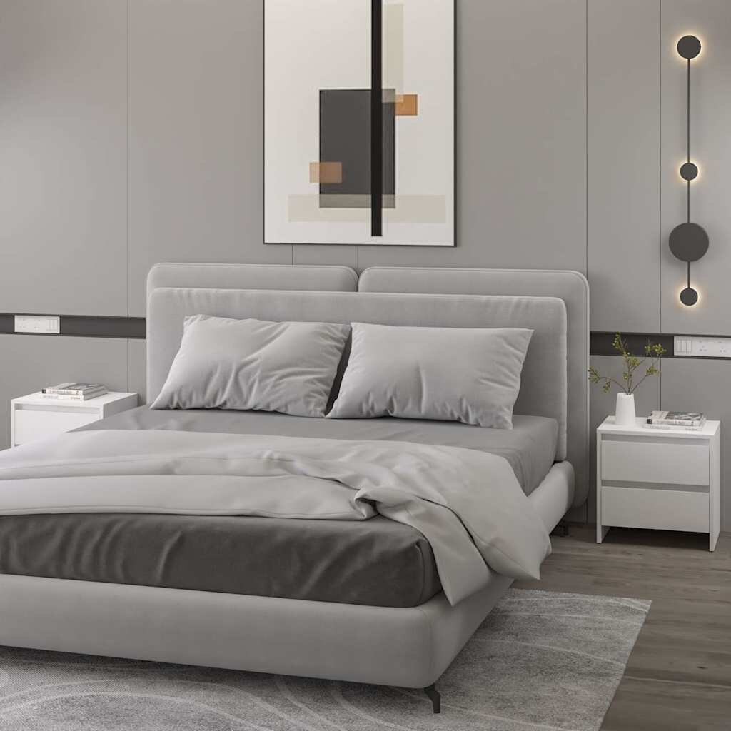 vidaXL Нощни шкафчета 2 бр бели 45x345x445 см инженерно дърво