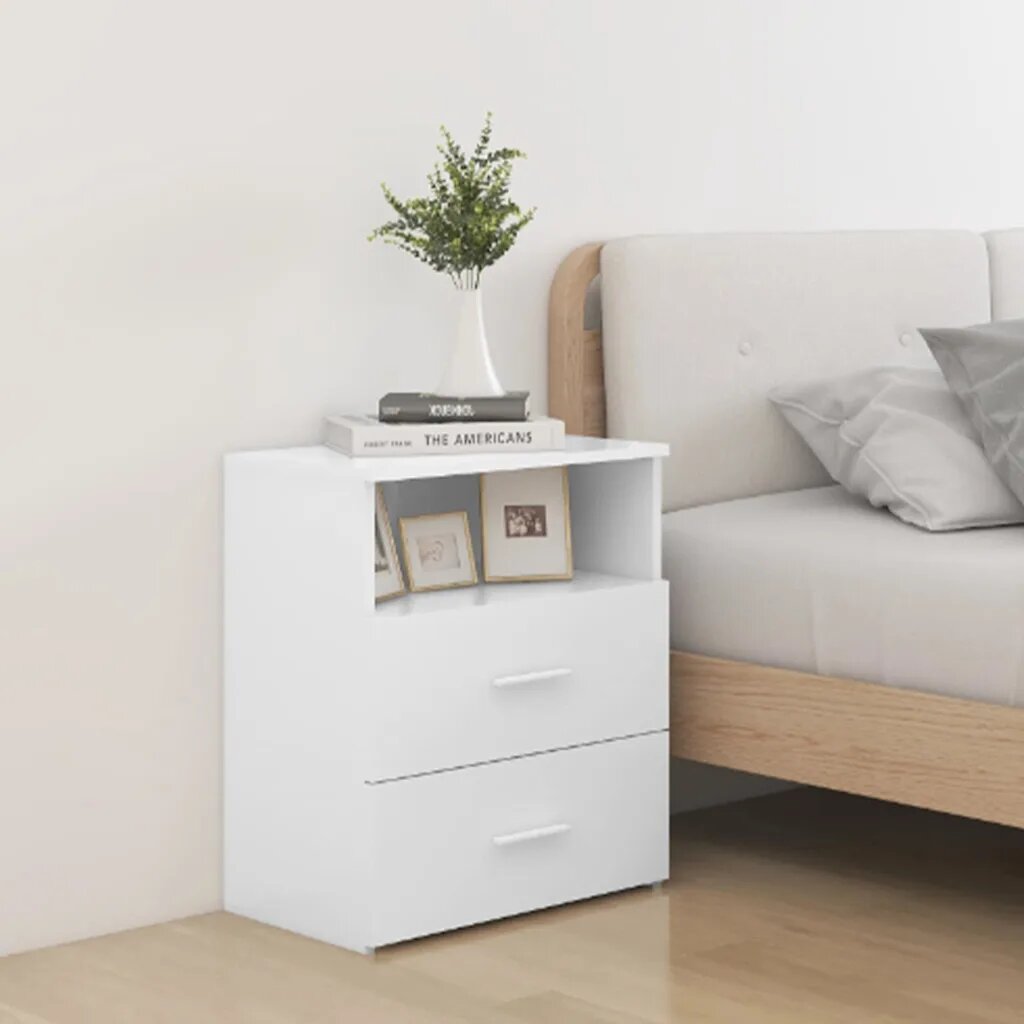 vidaXL Нощни шкафчета 2 бр бели 50x32x60 см