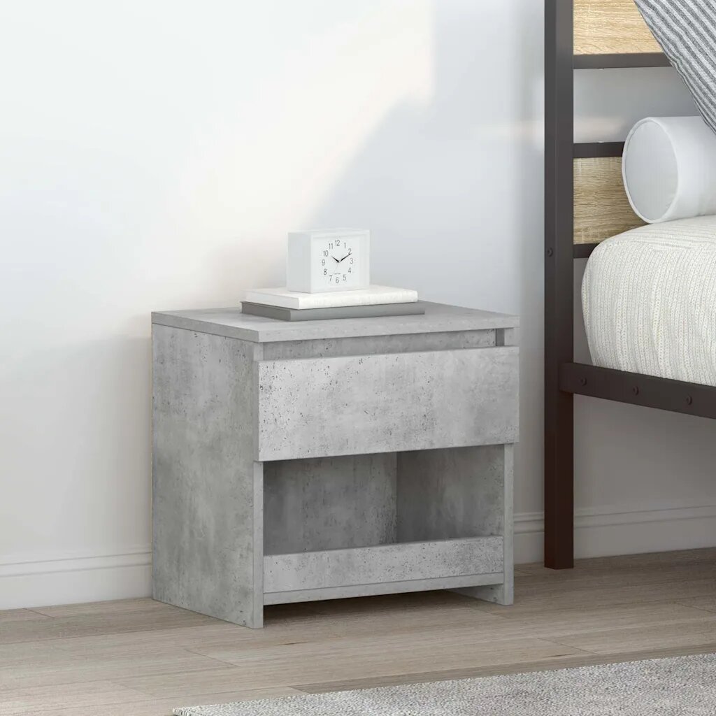 vidaXL Нощни шкафчета 2 бр бетонно сив 40x30x39 см инженерно дърво