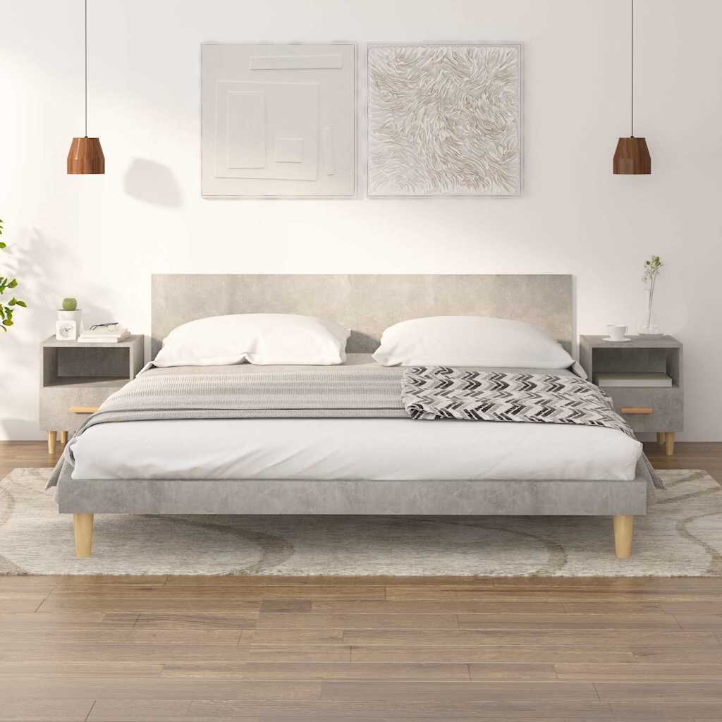 vidaXL Нощни шкафчета 2 бр бетонно сиво 40x35x47 см