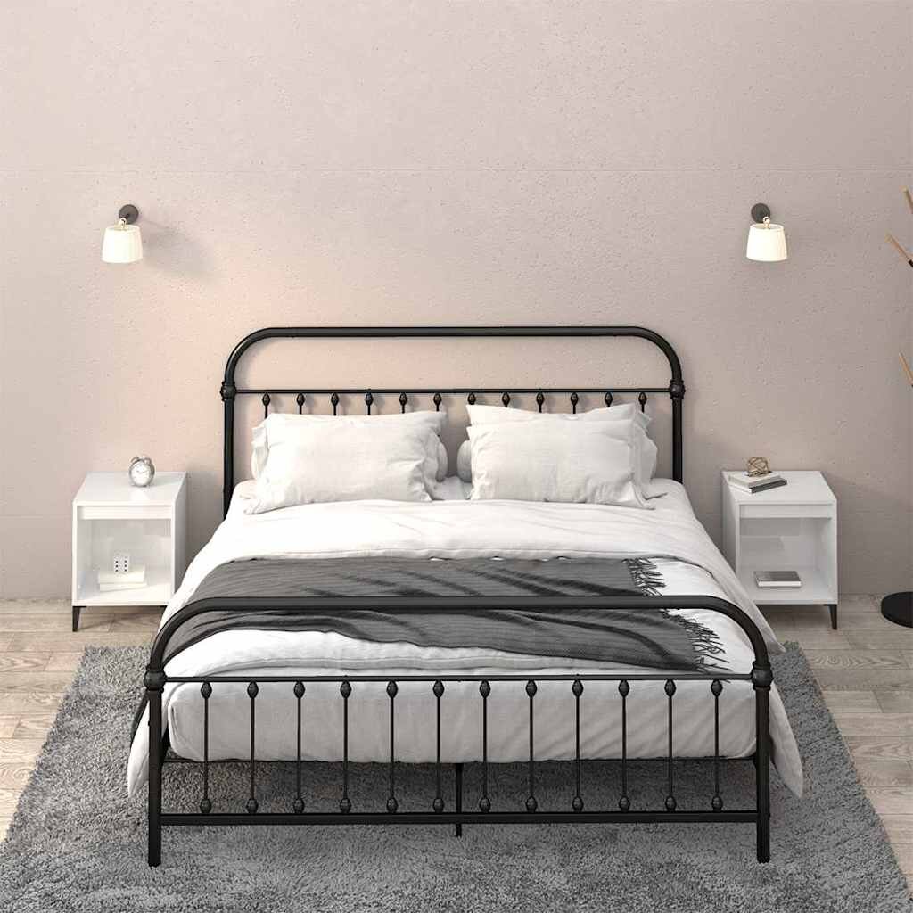 vidaXL Нощни шкафчета 2 бр бял гланц 40x35x50 см