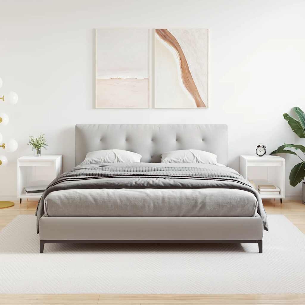 vidaXL Нощни шкафчета 2 бр бял гланц 40x35x50 см инженерно дърво