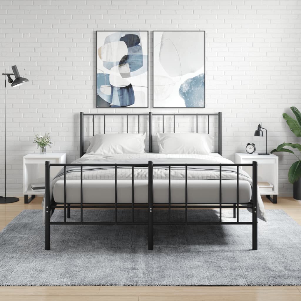 vidaXL Нощни шкафчета 2 бр бял гланц 40x35x50 см инженерно дърво