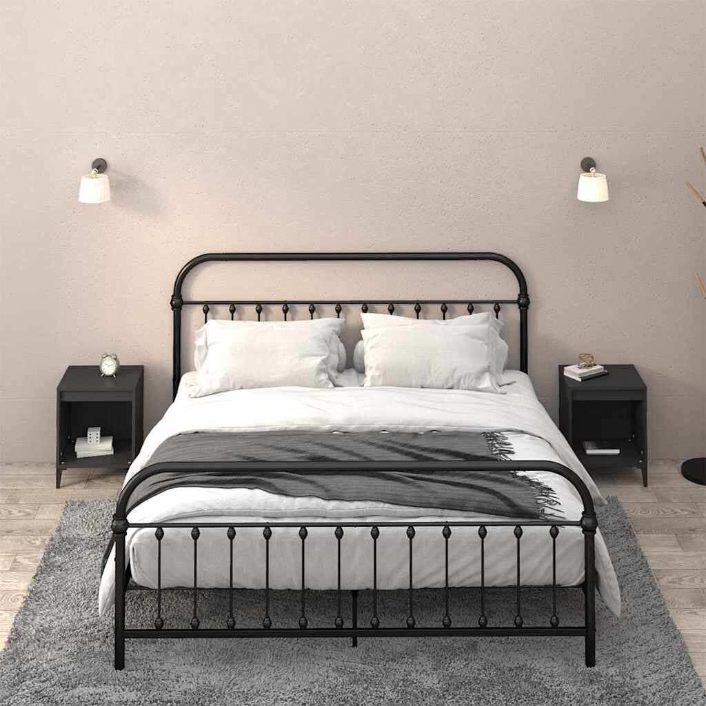 vidaXL Нощни шкафчета 2 бр черен 40x35x50 см