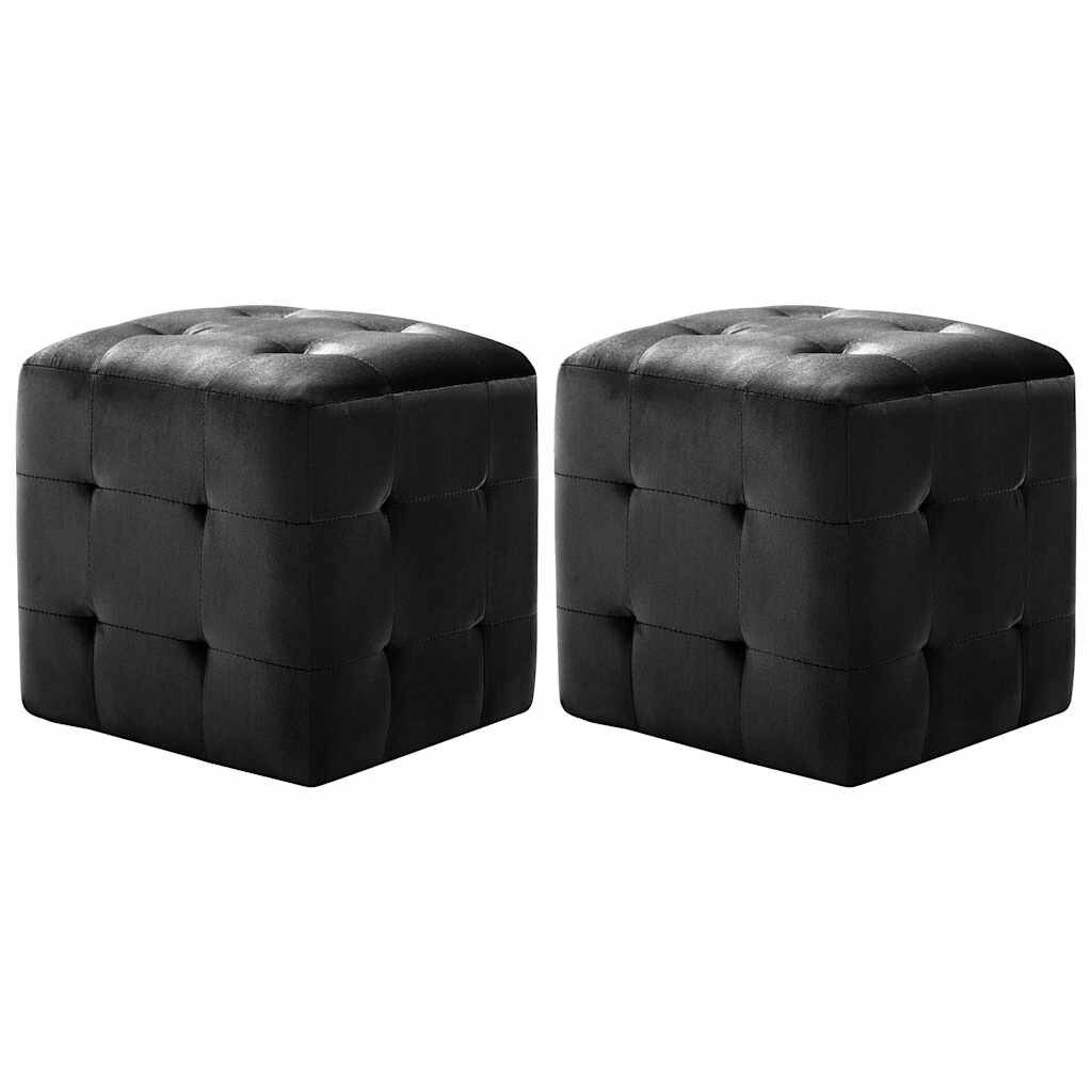 vidaXL Нощни шкафчета 2 бр черни 30x30x30 см кадифен текстил