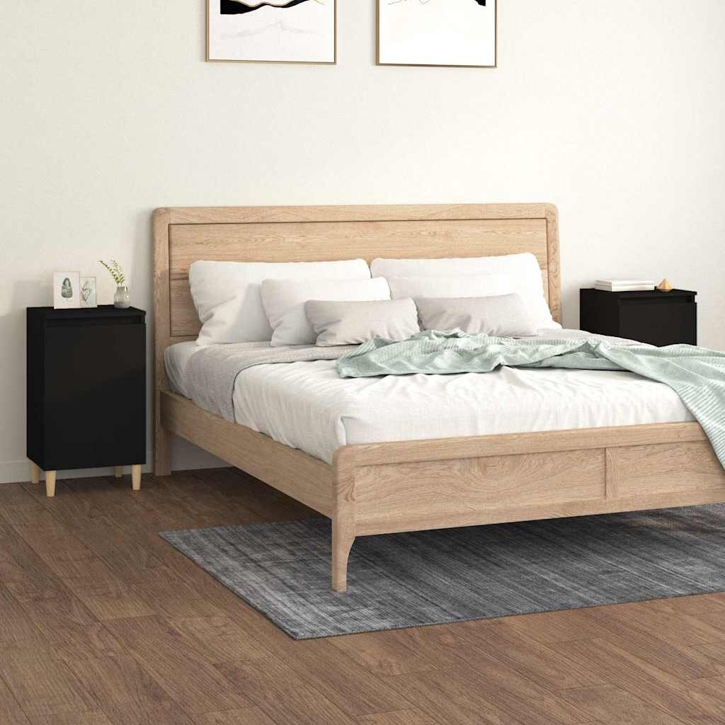 vidaXL Нощни шкафчета 2 бр черни 40x35x70 cm инженерно дърво