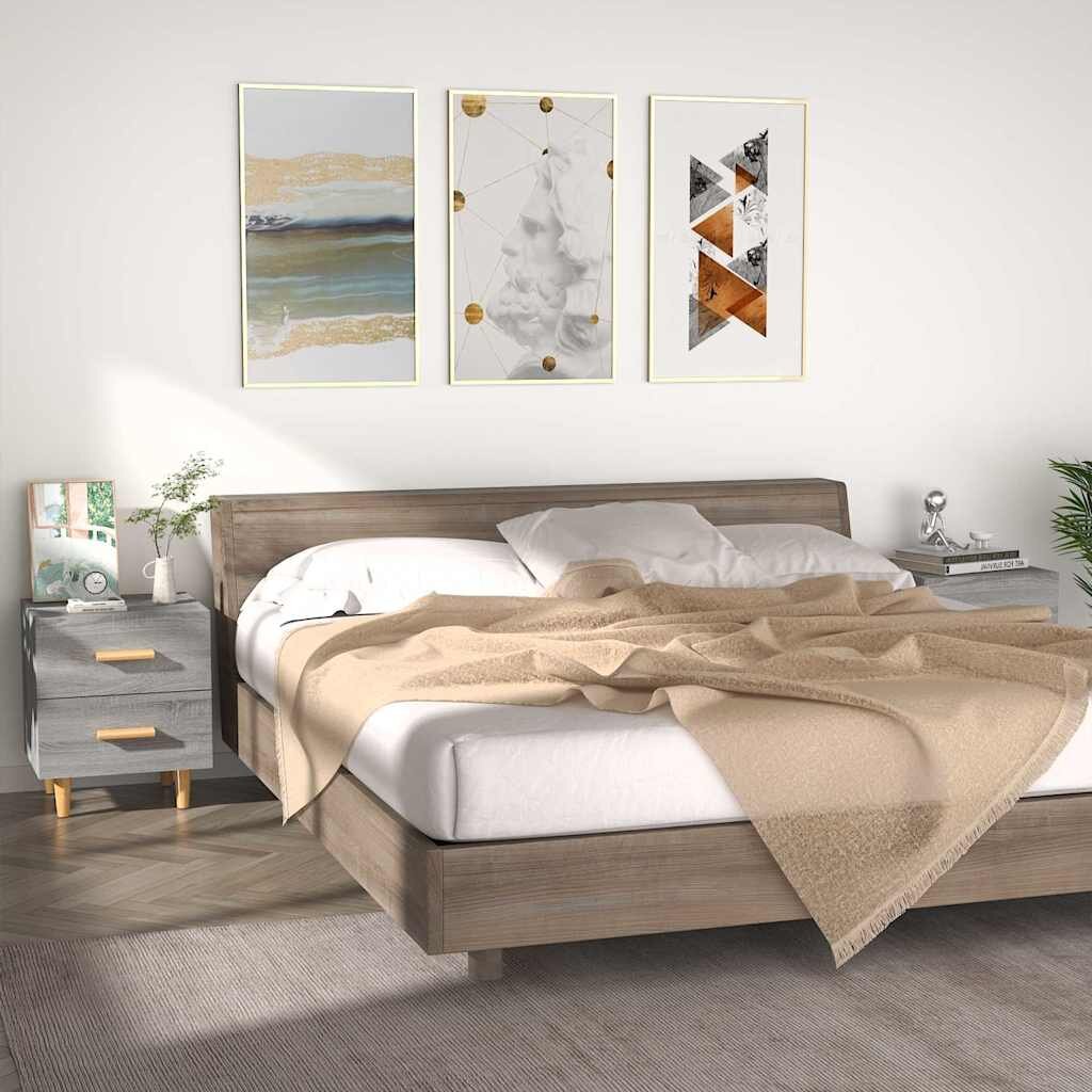vidaXL Нощни шкафчета 2 бр cив сонома 40x35x475 см