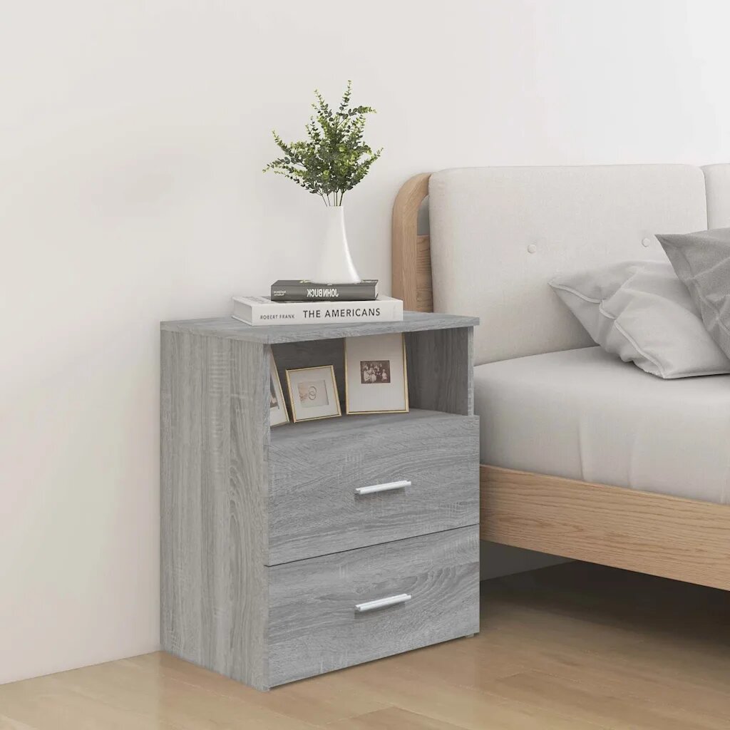 vidaXL Нощни шкафчета 2 бр cив сонома 50x32x60 см