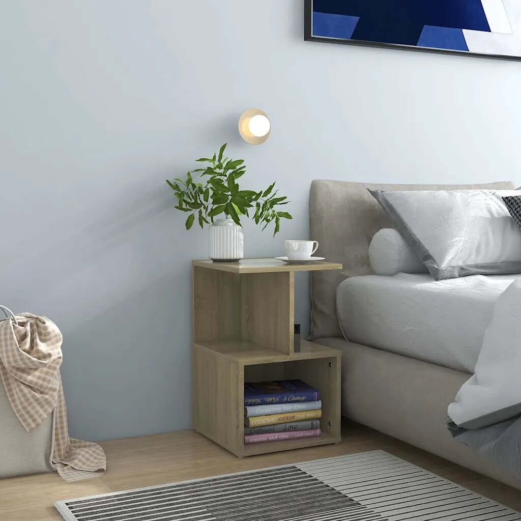 vidaXL Нощни шкафчета 2 бр дъб сонома 35x35x55 см инженерно дърво