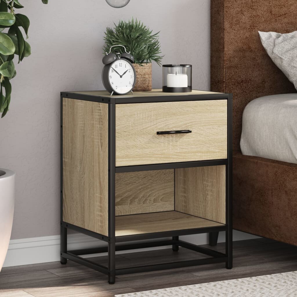 vidaXL Нощни шкафчета 2 бр дъб сонома 40x31x50 см инженерно дърво