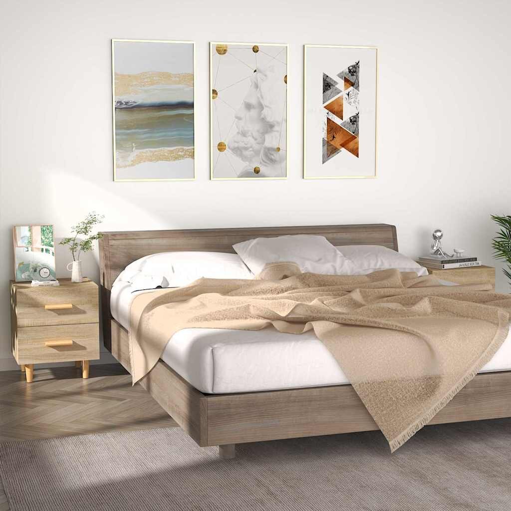 vidaXL Нощни шкафчета 2 бр дъб сонома 40x35x475 см