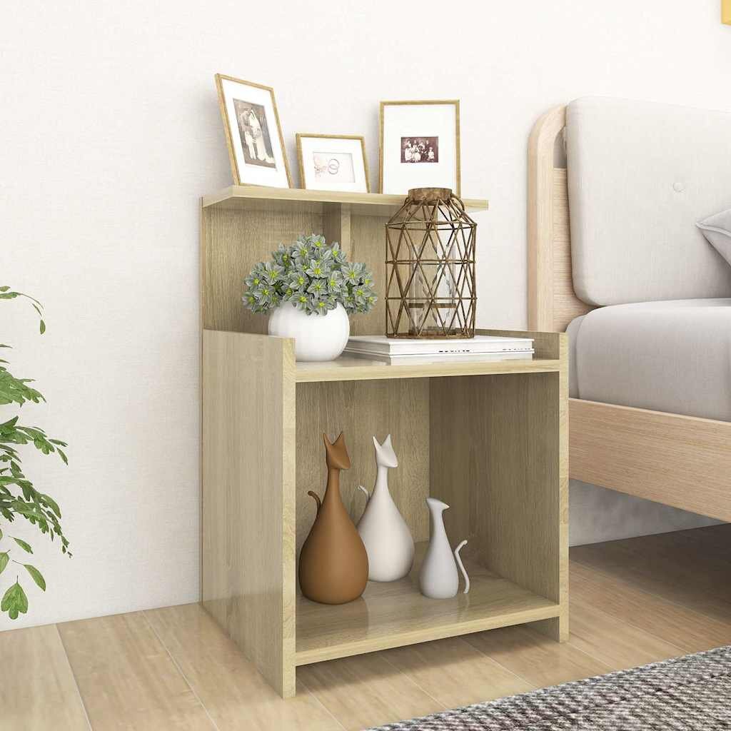 vidaXL Нощни шкафчета 2 бр дъб сонома 40x35x60 см инженерно дърво