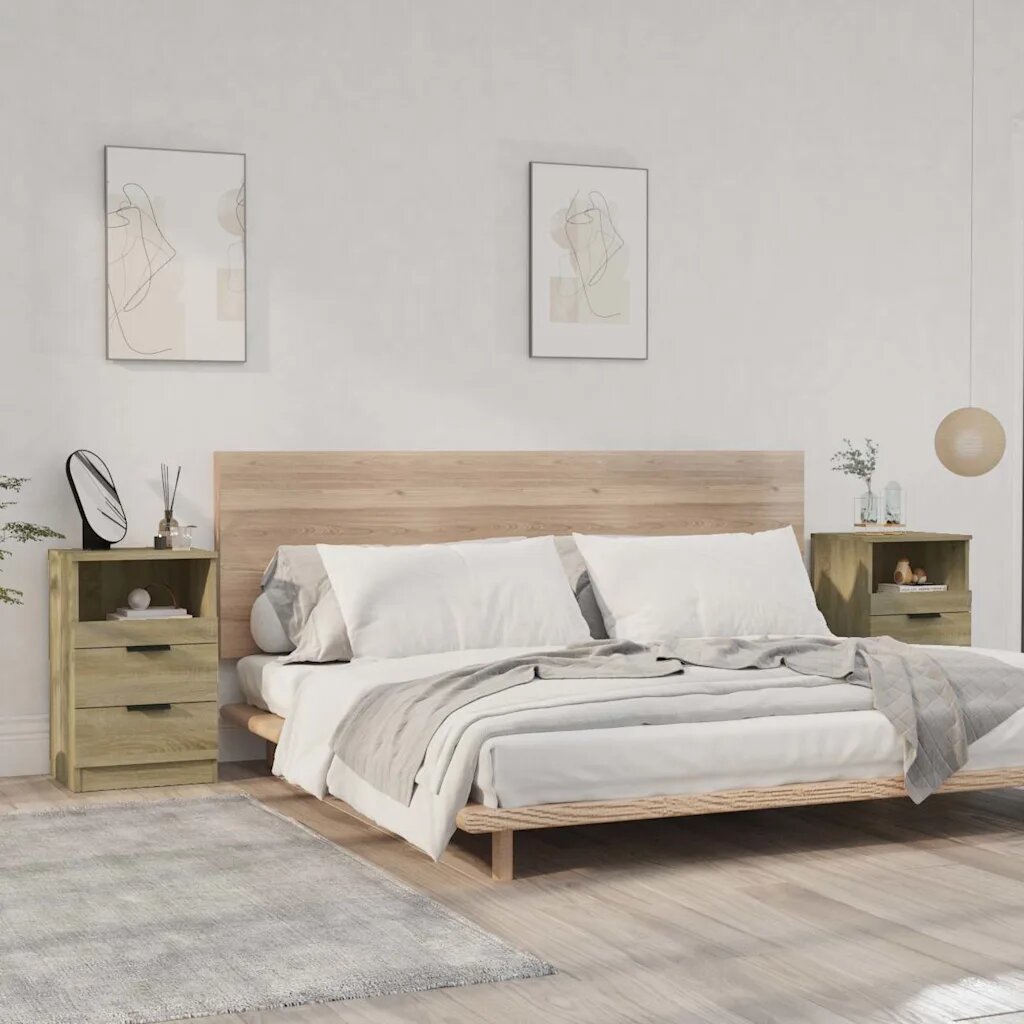 vidaXL Нощни шкафчета 2 бр. Дъб сонома Medium Engineered wood