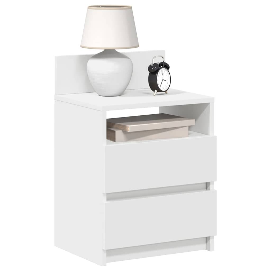 vidaXL Нощни шкафчета 2 бр. с 2 чекмеджета бели 40x33x60 см