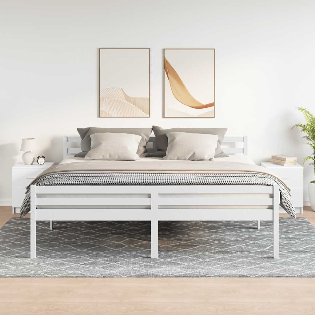 vidaXL Нощни шкафчета 2 бр. с 2 чекмеджета бели 40x36x50 см