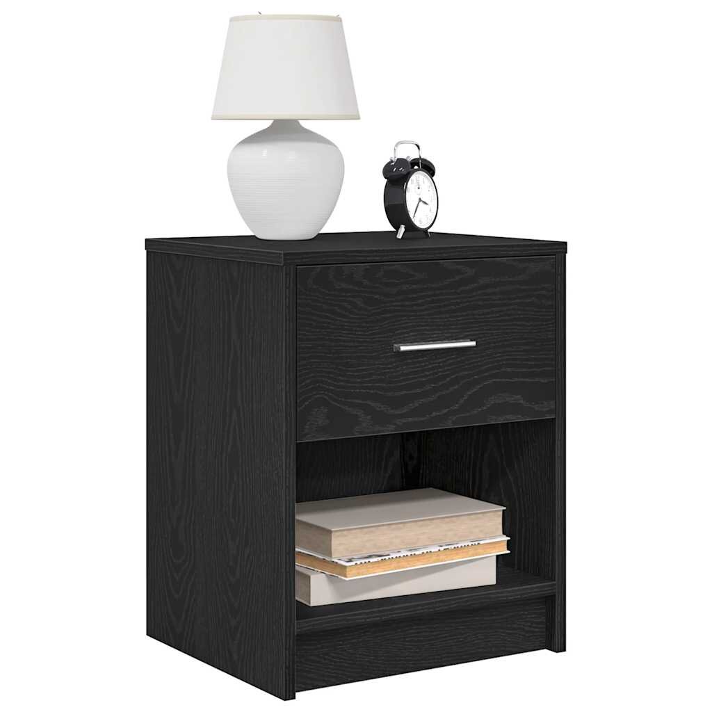 vidaXL Нощни шкафчета 2 бр. с чекмедже черни 40x34x50 см