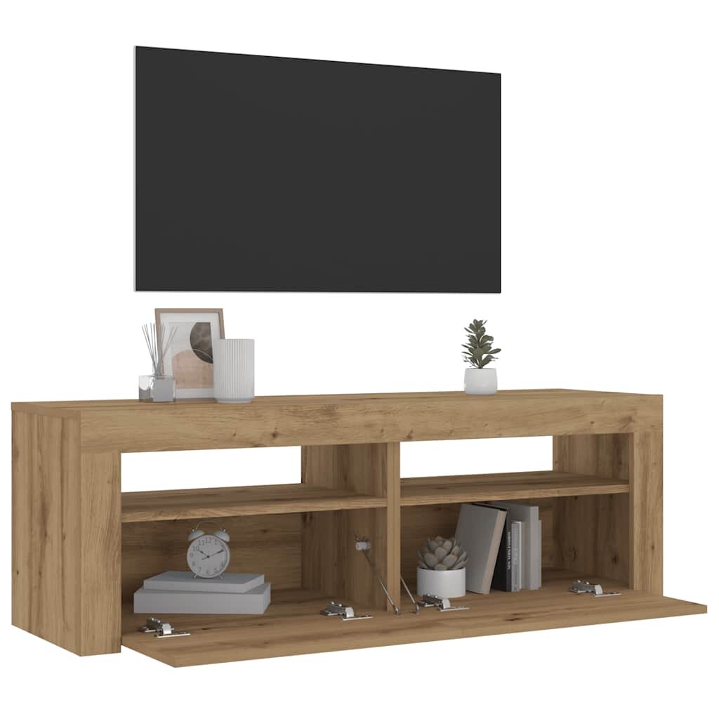 vidaXL Нощни шкафчета 2 бр. със светодиоди Artisan Oak 60x35x40 cm