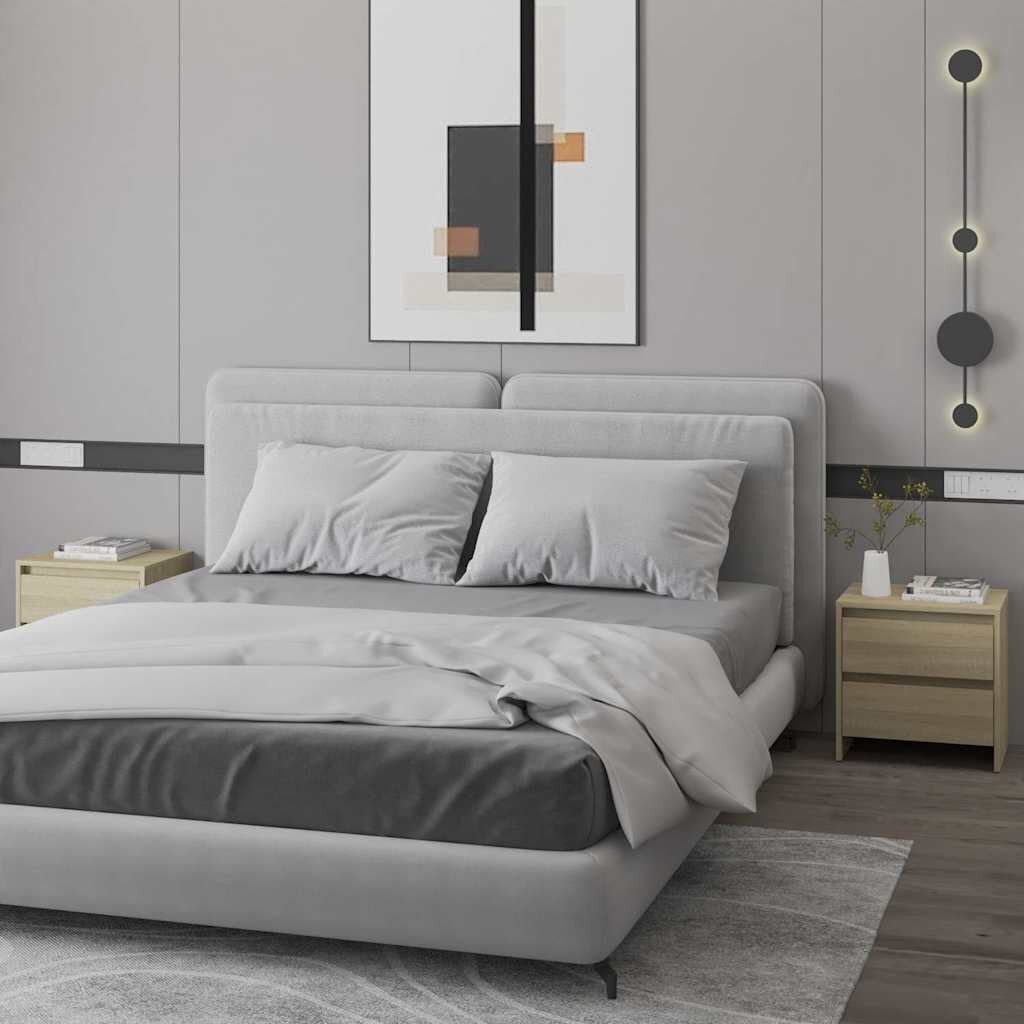 vidaXL Нощни шкафчета 2 бр сонома дъб 45x345x445 см инженерно дърво