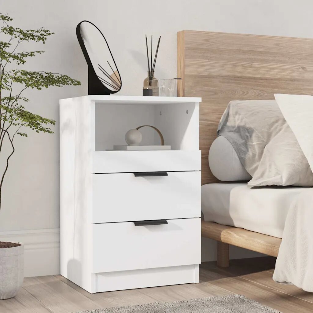 vidaXL Нощни шкафчета Бяло Standard Engineered wood