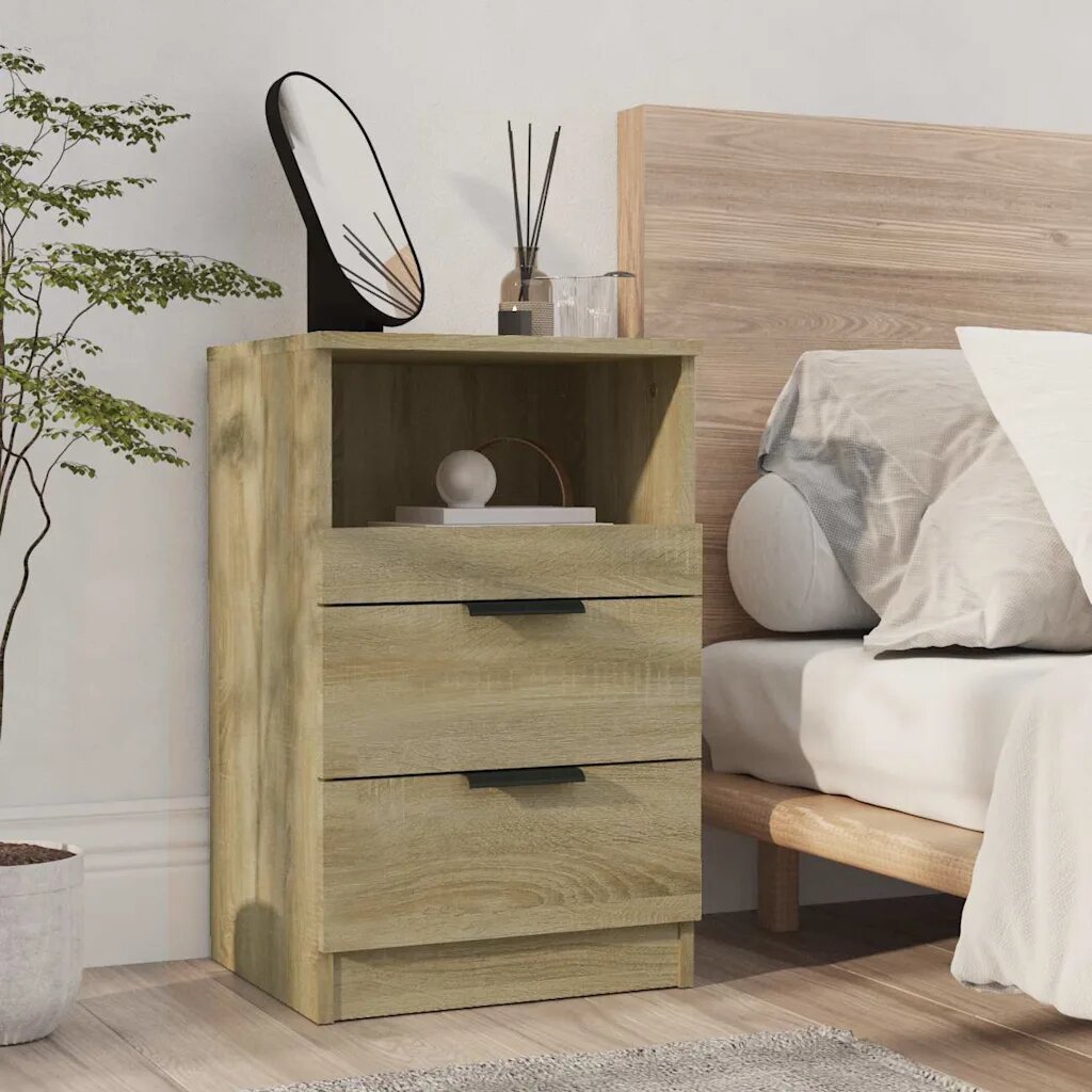 vidaXL Нощни шкафчета Дъб сонома Medium Engineered wood