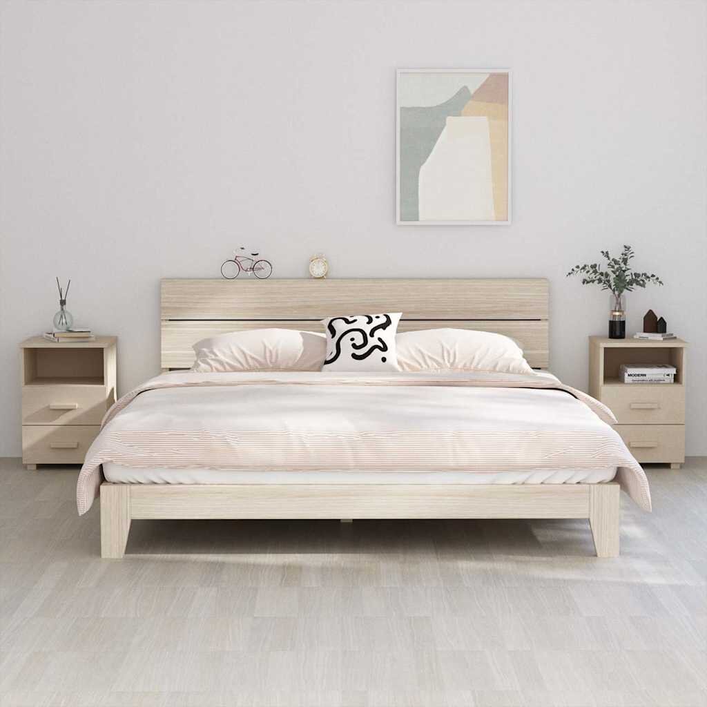 vidaXL Нощни шкафчета HAMAR 2 бр меденокафяви 40x35x62 см бор масив