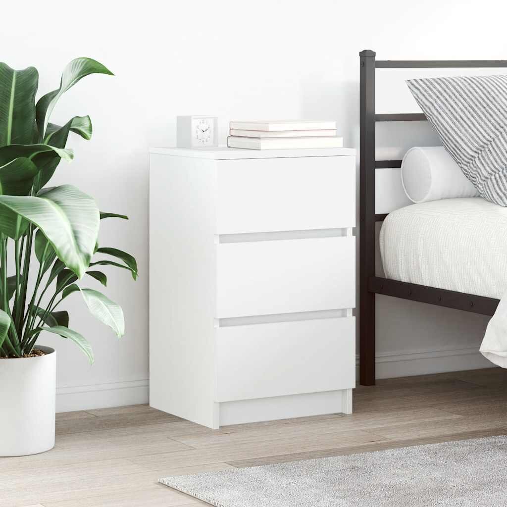vidaXL Нощни шкафчета с 3 чекмеджета 2 бр бели 39x35x65 см