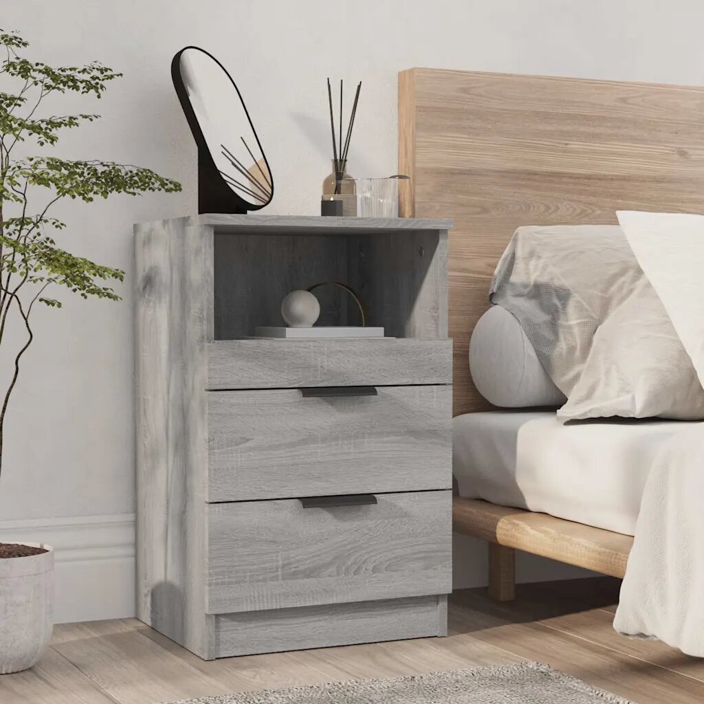vidaXL Нощни шкафчета Сив Сонома Standard Engineered wood