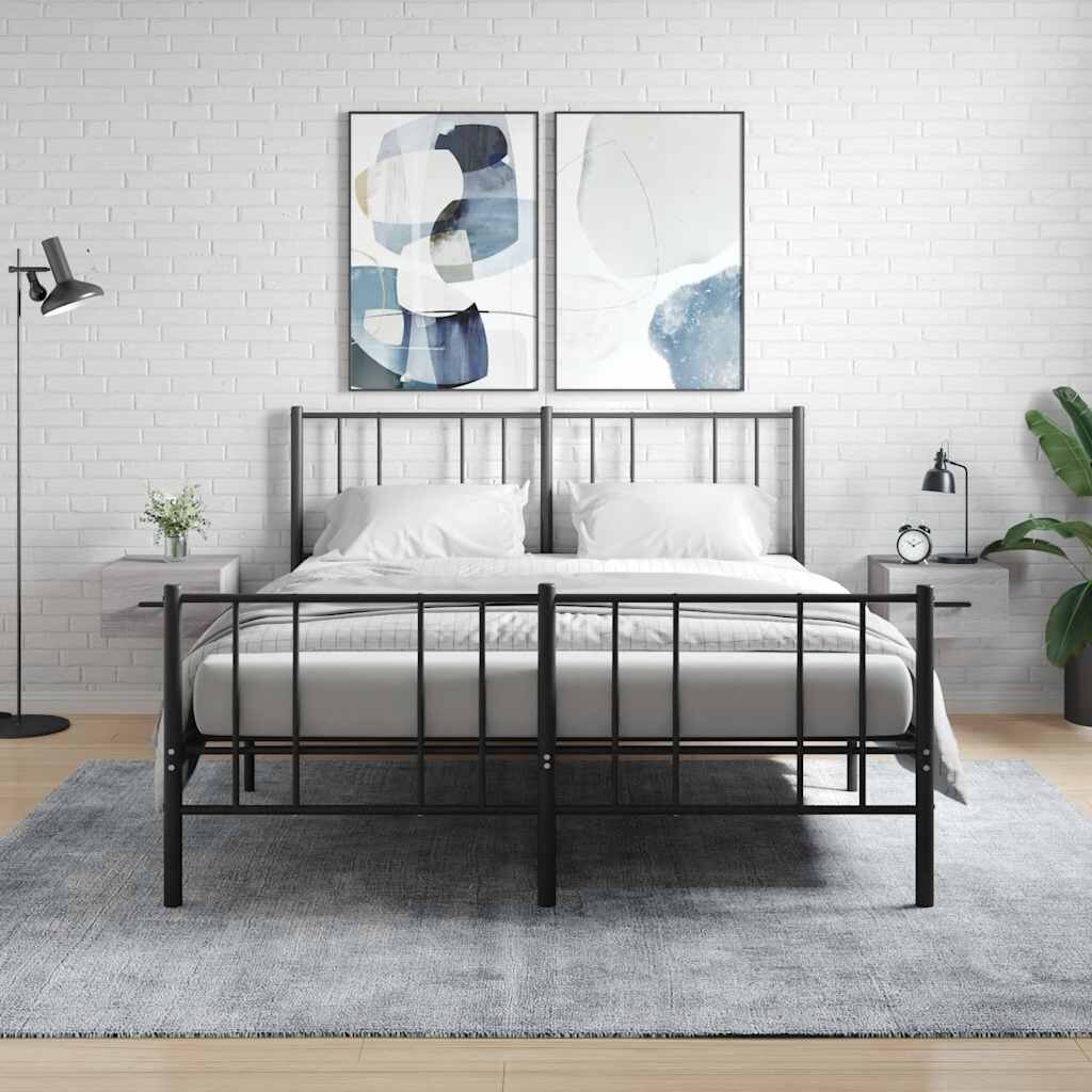 vidaXL Нощни шкафчета за стенен монтаж 2 бр сив сонома 35x35x20 см