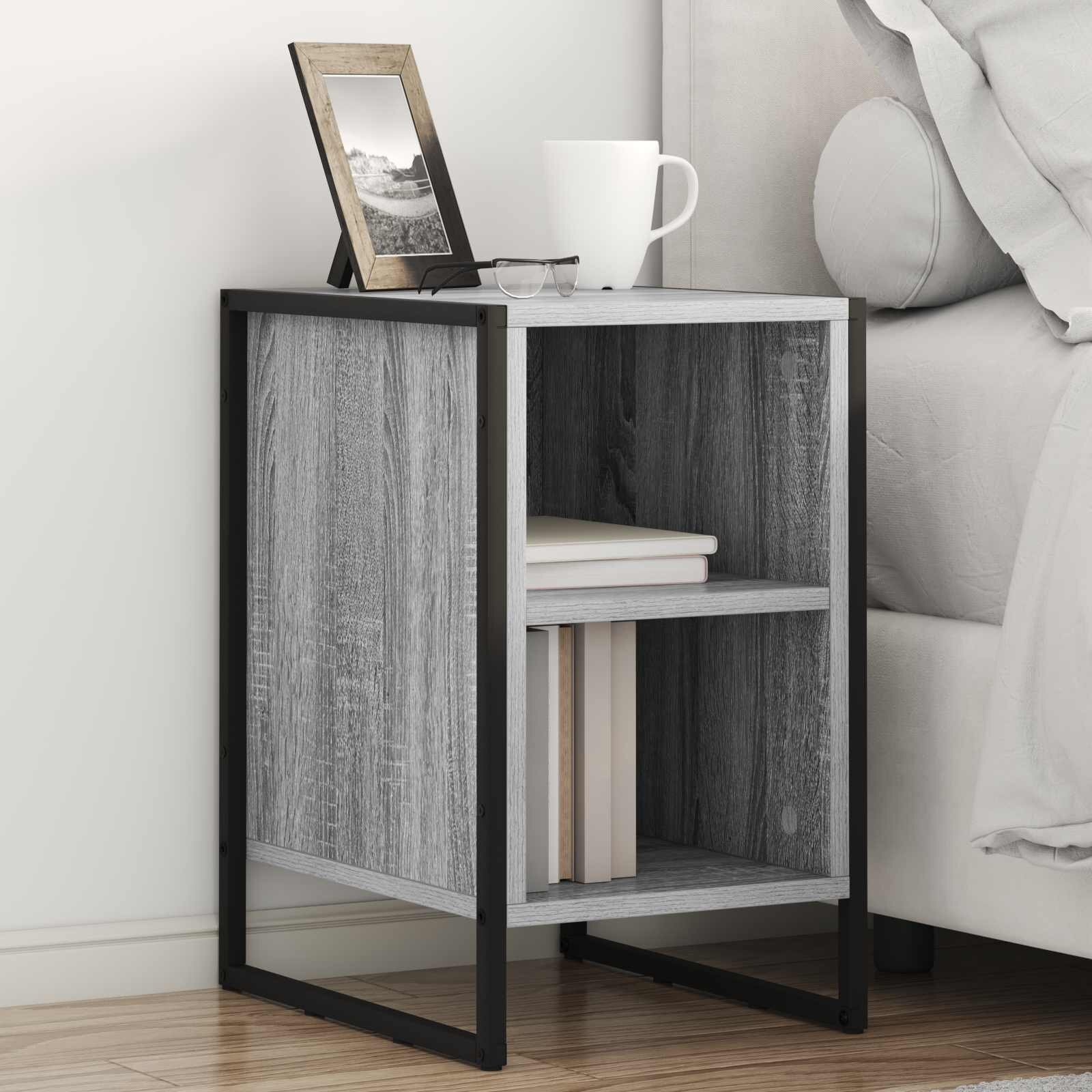 vidaXL Нощно шкафче 2 бр. Сив Сонома 39.5 x 30 x 50 см