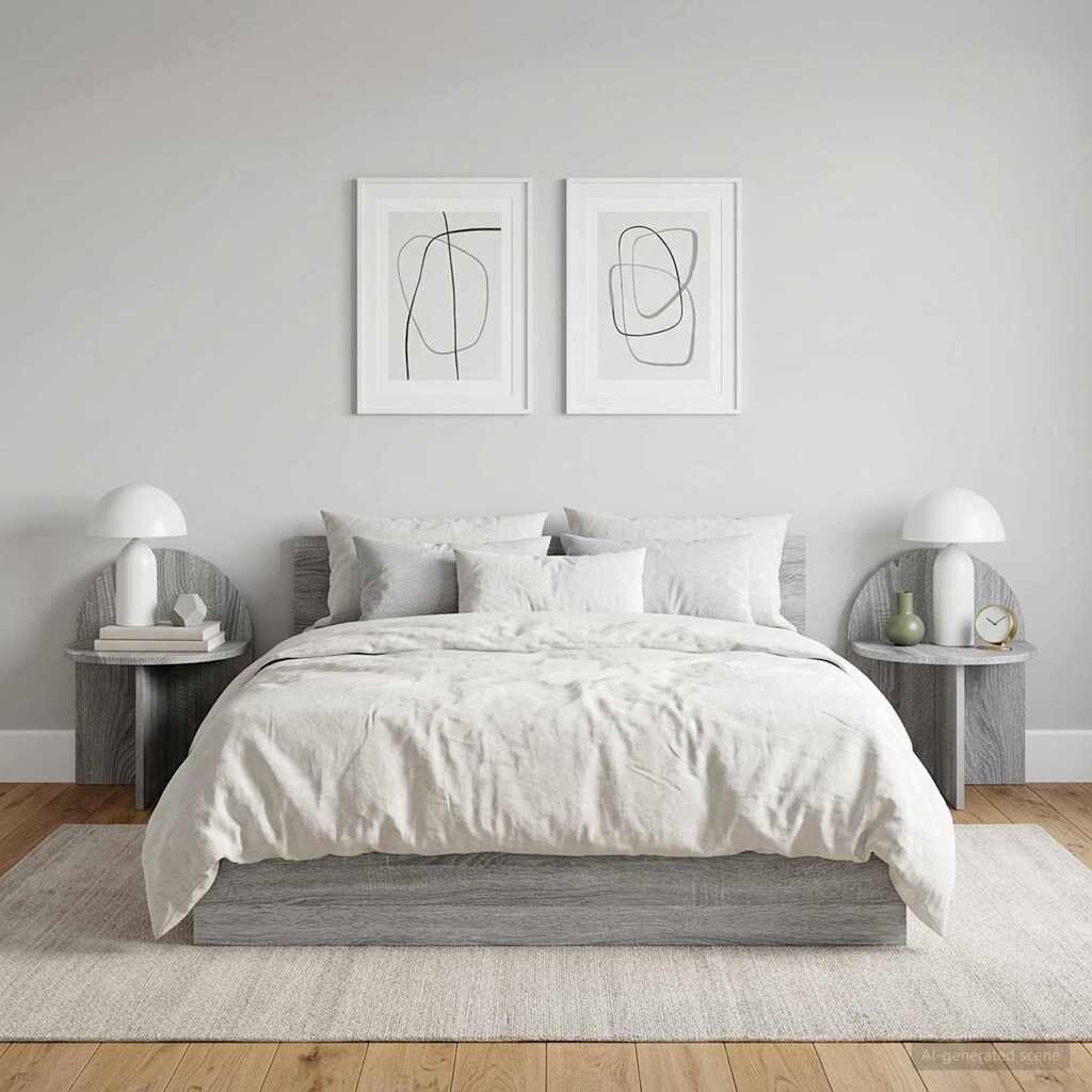 vidaXL Нощно шкафче 2 бр. Сива сонома 40 x 355 x 455 см