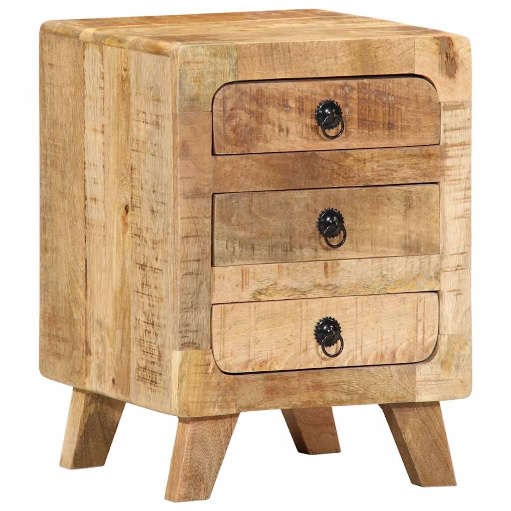 vidaXL Нощно шкафче 37x32x50 cm Масивна дървесина Грубо манго