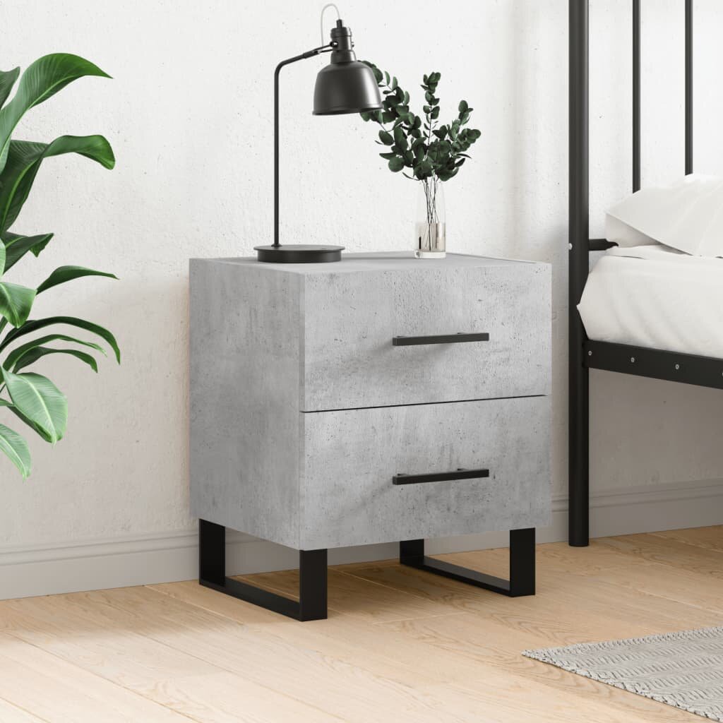 vidaXL Нощно шкафче бетонно сиво 40x35x475 см инженерно дърво