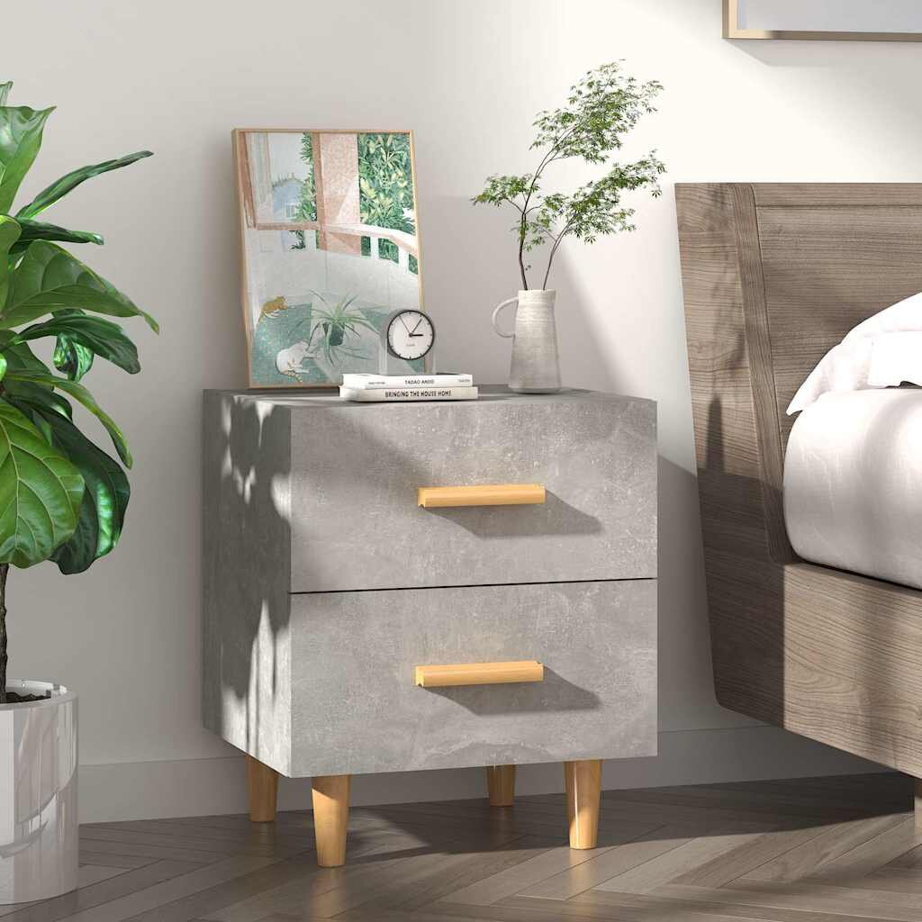 vidaXL Нощно шкафче бетонно сиво 40x35x475 см ПДЧ