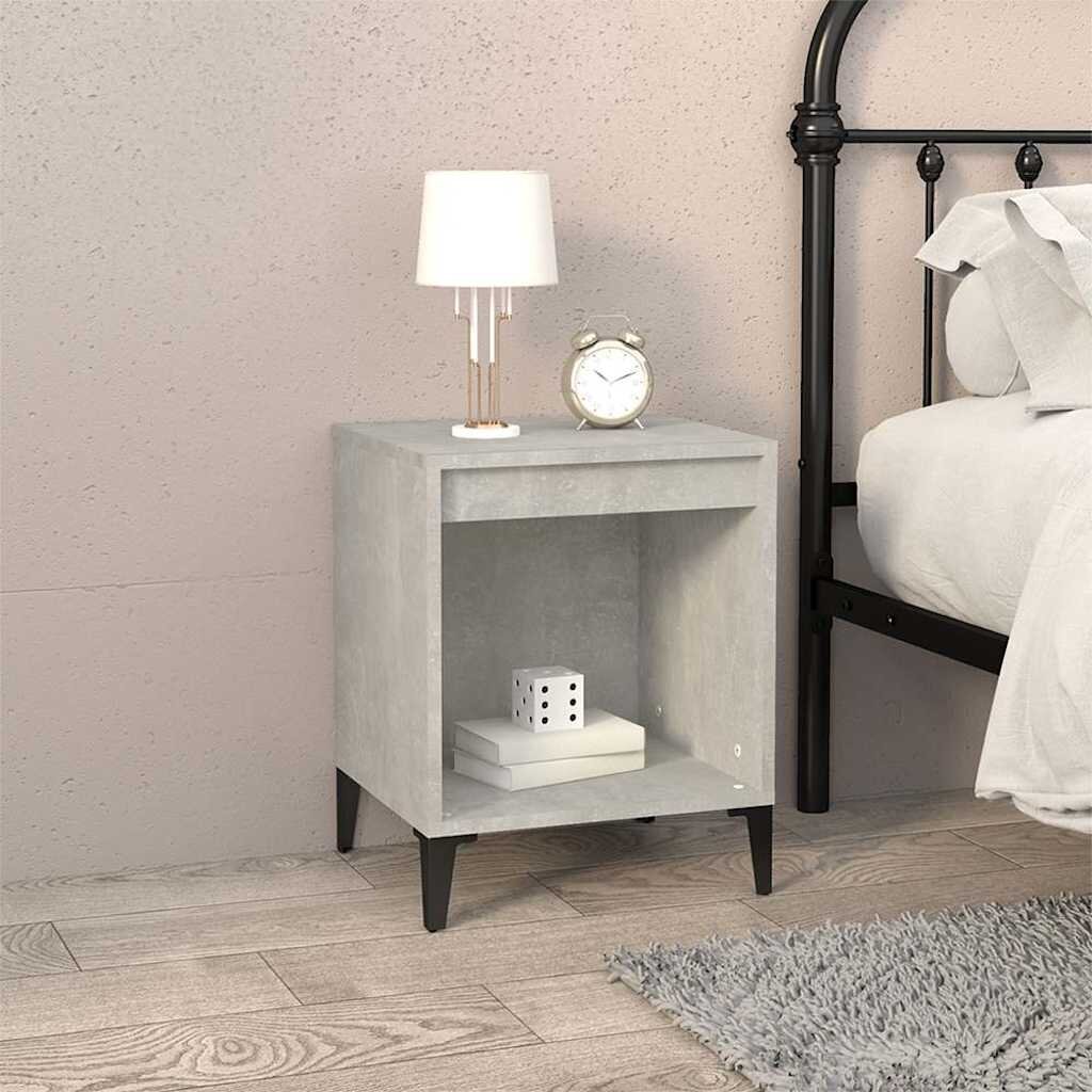 vidaXL Нощно шкафче бетонно сиво 40x35x50 см