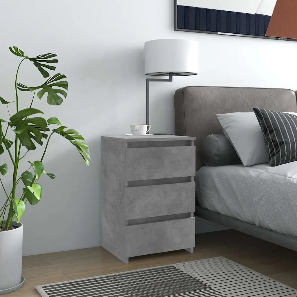 vidaXL Нощно шкафче бетонно сиво 40x35x625 см инженерно дърво