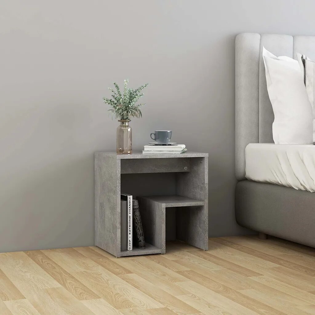 vidaXL Нощно шкафче бетоново сиво 40x30x40 см инженерно дърво