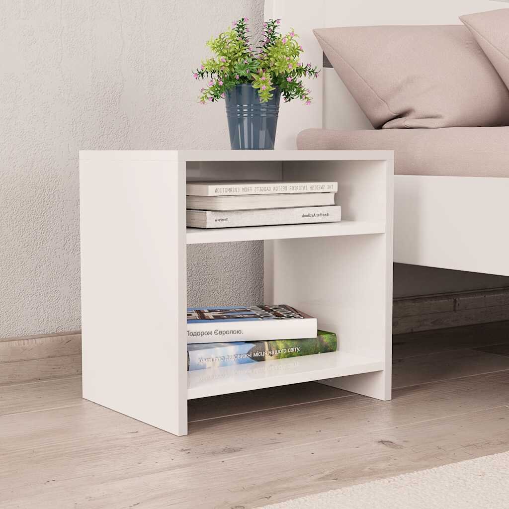 vidaXL Нощно шкафче бяло 40x30x40 см инженерно дърво