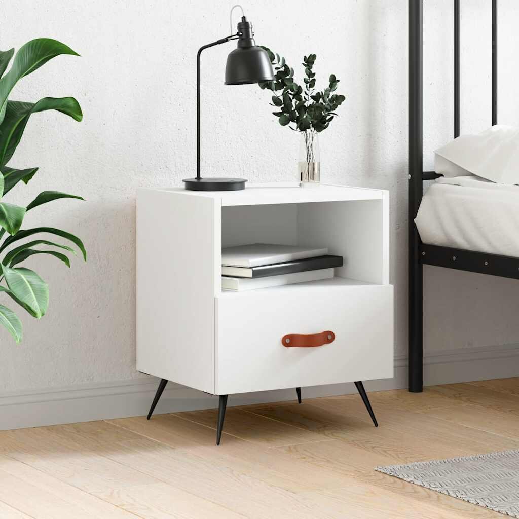 vidaXL Нощно шкафче бяло 40x35x475 см инженерно дърво