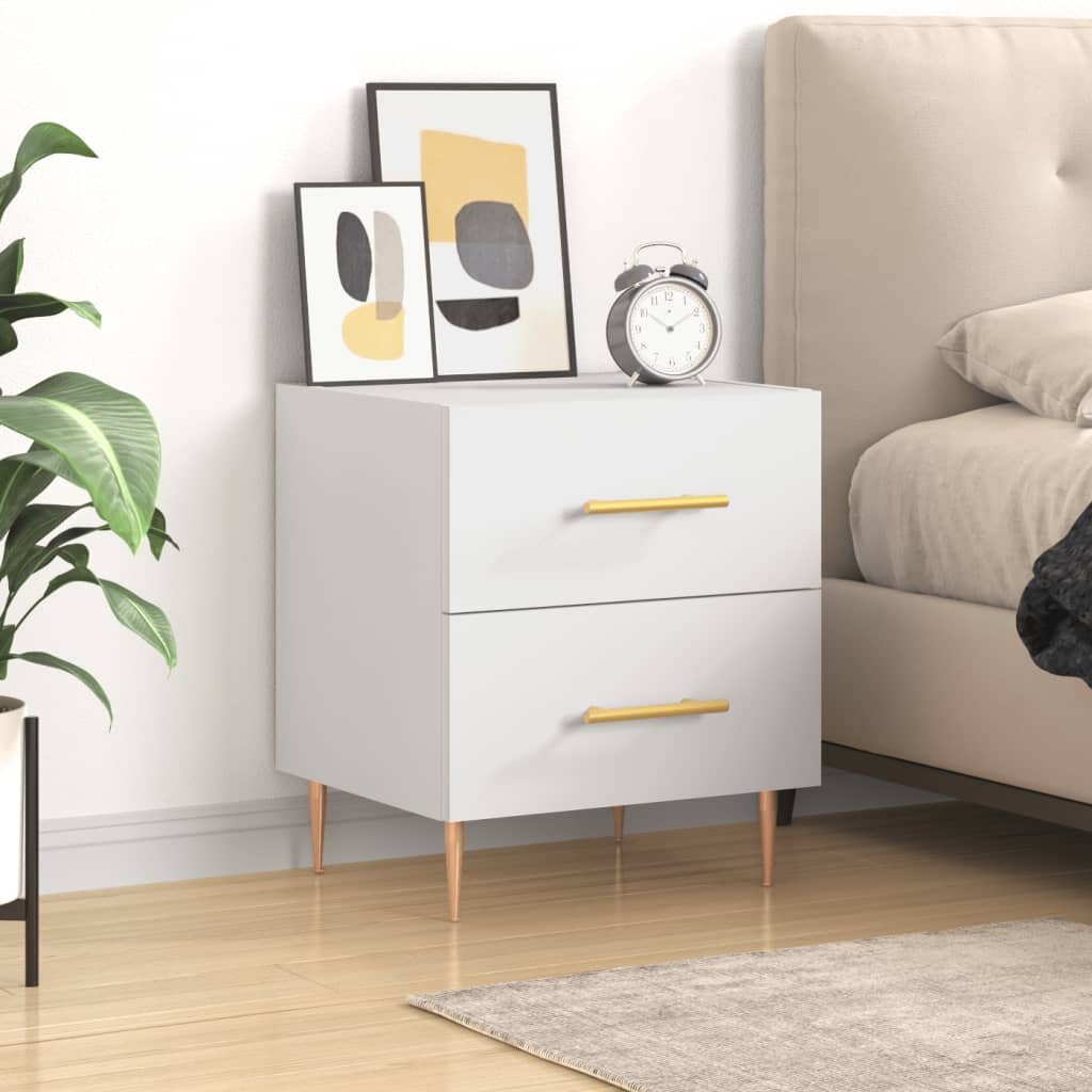 vidaXL Нощно шкафче бяло 40x35x475 см инженерно дърво