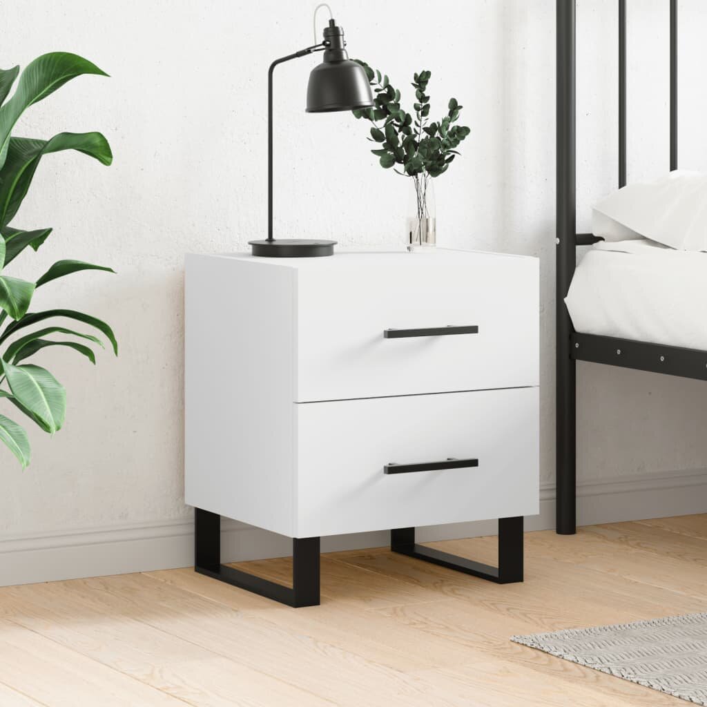 vidaXL Нощно шкафче бяло 40x35x475 см инженерно дърво