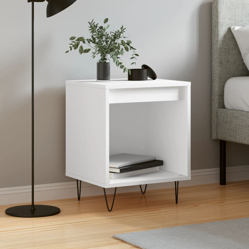 vidaXL Нощно шкафче бяло 40x35x50 см инженерно дърво