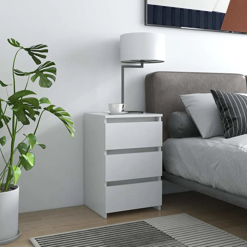 vidaXL Нощно шкафче бяло 40x35x625 см инженерно дърво