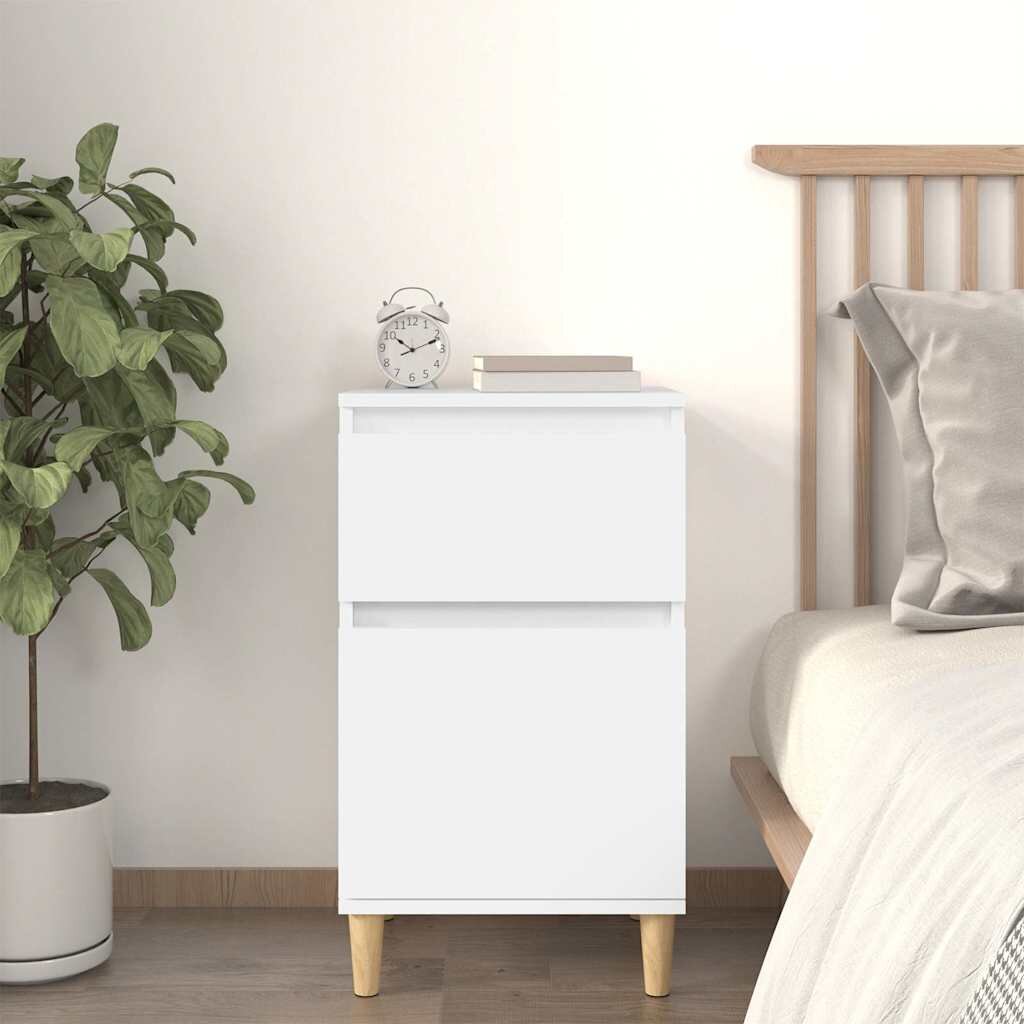 vidaXL Нощно шкафче бяло 40x35x70 см