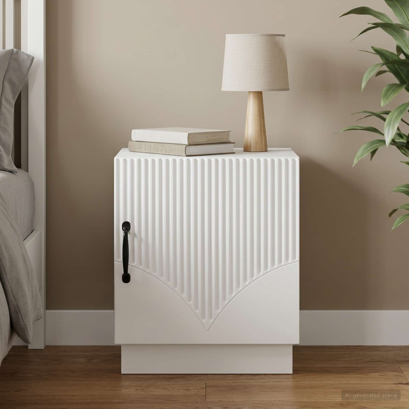vidaXL Нощно шкафче Бяло 43 x 345 x 47 см Инженерна дървесина