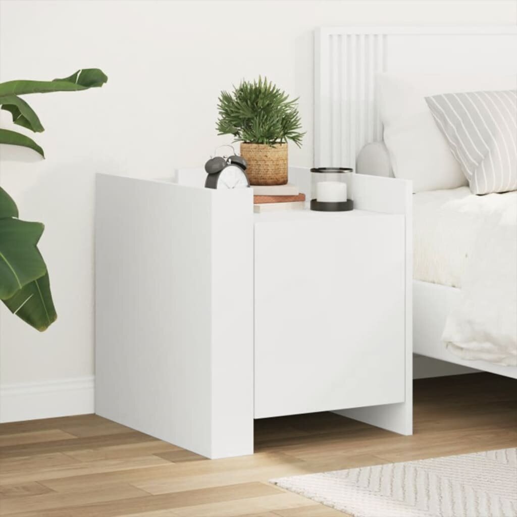 vidaXL Нощно шкафче бяло 45x50x50 см инженерно дърво