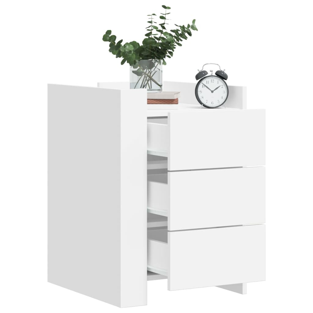 vidaXL Нощно шкафче бяло 45x50x65 см инженерно дърво