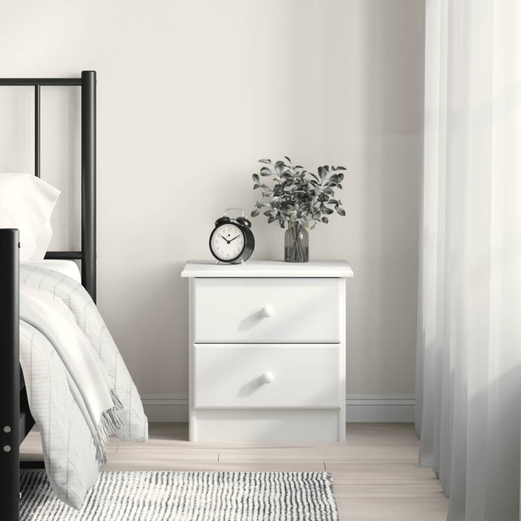 vidaXL Нощно шкафче бяло ALTA 41x35x41 см бор масив